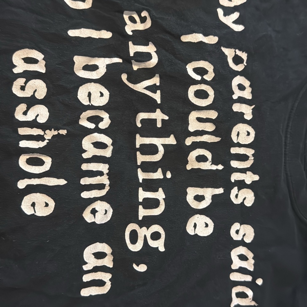 Spencer's Black Tee with White Text